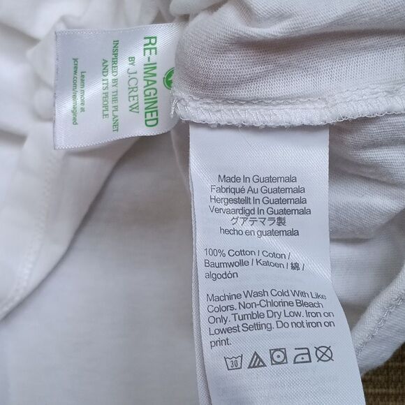 J. Crew White Short Sleeve Cotton Collectors Tee - Picture 3 of 4